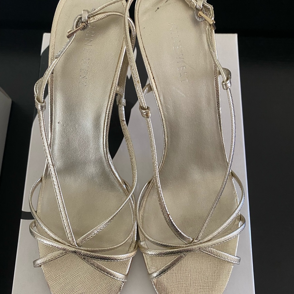 Nine West straps shoes, light gold, 6.5